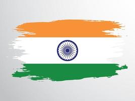 bandera de la india pintada con un pincel vector