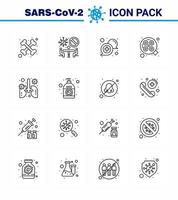 Coronavirus Awareness icon 16 Line icons icon included breath surgical communication surgery light viral coronavirus 2019nov disease Vector Design Elements