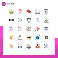 Modern Set of 25 Flat Colors Pictograph of fresh diet party vertical align Editable Vector Design Elements