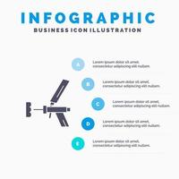 Foam gun Building Construction Foam Repair Tool Gun Solid Icon Infographics 5 Steps Presentation Background vector