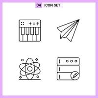 4 iconos en estilo de línea. delinear símbolos sobre fondo blanco. signos vectoriales creativos para web móvil e impresión. vector