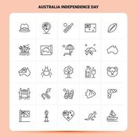 OutLine 25 Australia Independence Day Icon set Vector Line Style Design Black Icons Set Linear pictogram pack Web and Mobile Business ideas design Vector Illustration