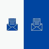 Email Communication Emails Envelope Letter Mail Message Line and Glyph Solid icon Blue banner Line and Glyph Solid icon Blue banner vector