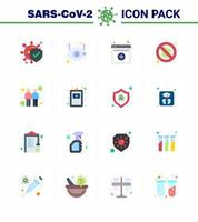 Novel Coronavirus 2019nCoV 16 Flat Color icon pack coronavirus virus n security bacteria viral coronavirus 2019nov disease Vector Design Elements