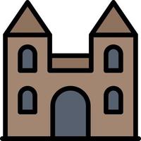 Big Cathedral Church Cross  Flat Color Icon Vector icon banner Template