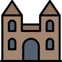 gran catedral iglesia cruz color plano icono vector icono banner plantilla