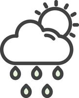 Cloud Sun Rain Vector Icon Design