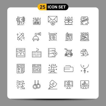 Set of 25 Commercial Lines pack for arrow approved private application idea Editable Vector Design Elements