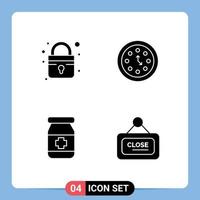 User Interface Pack of Basic Solid Glyphs of closed medical clock time marketing Editable Vector Design Elements