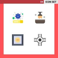 Group of 4 Modern Flat Icons Set for gear product beauty salon 5 Editable Vector Design Elements