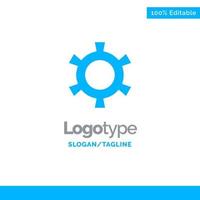 Cog Gear Setting Blue Solid Logo Template Place for Tagline vector