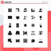 25 iconos creativos, signos y símbolos modernos de análisis de pérdida de engranajes, elementos de diseño de vectores editables