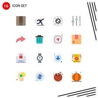 16 Flat Color concept for Websites Mobile and Apps redo tuning football options options Editable Pack of Creative Vector Design Elements