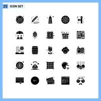 25 iconos creativos signos y símbolos modernos de dirección arriba a la izquierda elementos de diseño de vectores editables de células de laboratorio de limpieza