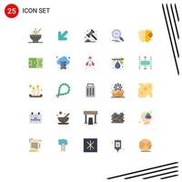 Group of 25 Flat Colors Signs and Symbols for game field banking mind brain Editable Vector Design Elements