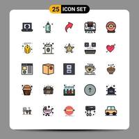 Universal Icon Symbols Group of 25 Modern Filled line Flat Colors of webcam server arrow database computer Editable Vector Design Elements