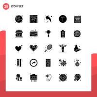 25 Universal Solid Glyphs Set for Web and Mobile Applications online article share symbols sign Editable Vector Design Elements