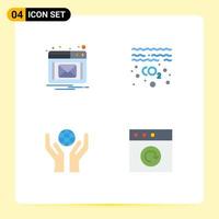 Pack of 4 Modern Flat Icons Signs and Symbols for Web Print Media such as email world gas co mac Editable Vector Design Elements