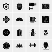 16 iconos universales de negocios vector ilustración de icono creativo para usar en proyectos relacionados con la web y dispositivos móviles