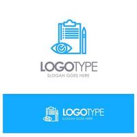 Quality Control Backlog Checklist Control Plan Blue outLine Logo with place for tagline vector