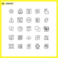 25 Creative Icons Modern Signs and Symbols of click fireworks bubble firework support Editable Vector Design Elements