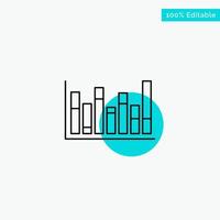 Graph Line Up Down  turquoise highlight circle point Vector icon