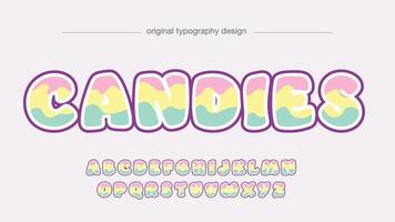 rounded pastel tone colors cartoon text effect vector