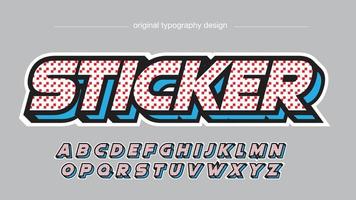 red and blue bold text effect vector