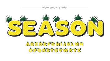 yellow pineapple text effect vector