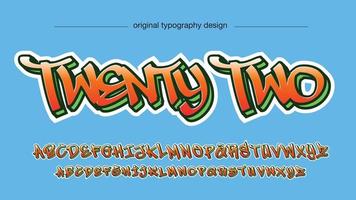 orange and green graffiti text vector