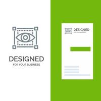 Visual View Sketching Eye Grey Logo Design and Business Card Template vector