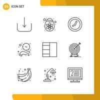 9 Creative Icons Modern Signs and Symbols of hit layout watch grid time Editable Vector Design Elements