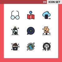 9 User Interface Filledline Flat Color Pack of modern Signs and Symbols of add jar mobile investment banking Editable Vector Design Elements