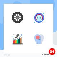 4 User Interface Flat Icon Pack of modern Signs and Symbols of tire up internet graph communication Editable Vector Design Elements