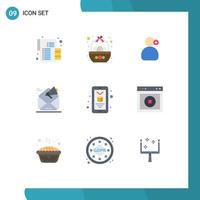 Pictogram Set of 9 Simple Flat Colors of promotion email egg campaign medical Editable Vector Design Elements