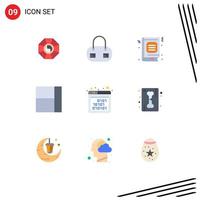 User Interface Pack of 9 Basic Flat Colors of bone interface study code layout Editable Vector Design Elements