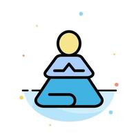 Fast Meditation Training Yoga Abstract Flat Color Icon Template vector