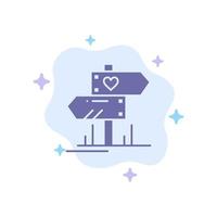 Direction Love Heart Wedding Blue Icon on Abstract Cloud Background vector