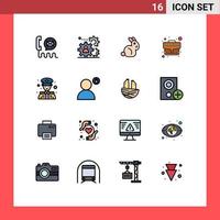 16 Creative Icons Modern Signs and Symbols of police office team case rabbit Editable Creative Vector Design Elements