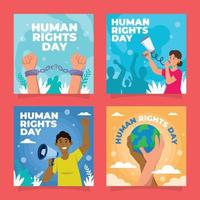 Human Rights Day Social Media Template vector