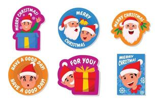 Santa Claus And The Helper Sticker Chat Design vector