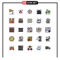 Set of 25 Modern UI Icons Symbols Signs for evergreen tree asset learning real estate Editable Vector Design Elements