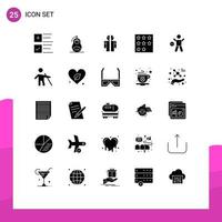 User Interface Pack of 25 Basic Solid Glyphs of star office russia business human Editable Vector Design Elements