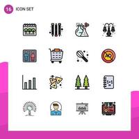 Set of 16 Modern UI Icons Symbols Signs for buy machine tube elevator lump Editable Creative Vector Design Elements