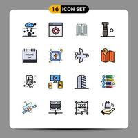 Set of 16 Modern UI Icons Symbols Signs for celebration sport application game baseball Editable Creative Vector Design Elements