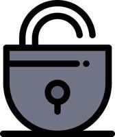 Lock Locked Security Internet  Flat Color Icon Vector icon banner Template