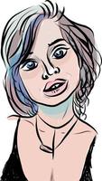 lady cartoon face vector illustration . eps 10 file