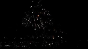 Fireworks flashing in the evening sky. video