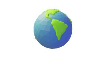 Mapa do mundo em rotação 3D. globo em torno de si. looping com canal alfa para separação do fundo. video