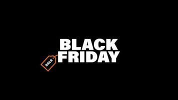 black friday label animation für einzelhandels- und geschäftsförderung. einfache Filmmaterialüberlagerung mit Texteffekten video